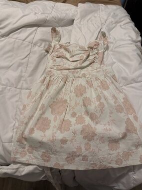 Free People White Dress with Blush Floral Print